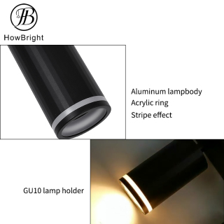 metal 2 heads GU10 bulb spot ceiling light indoor black white spot lamp