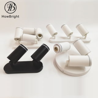 metal 2 heads GU10 bulb spot ceiling light indoor black white spot lamp