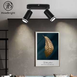 metal 2 heads GU10 bulb spot ceiling light indoor black white spot lamp