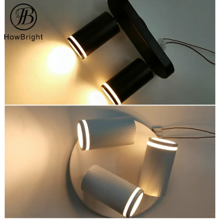 metal 2 heads GU10 bulb spot ceiling light indoor black white spot lamp