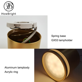 GX53 spot light house fixture ceiling fixing lamp black white gold track light