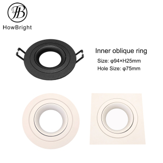 GU10/MR16 recessed down light fixture with acrylic deco ring