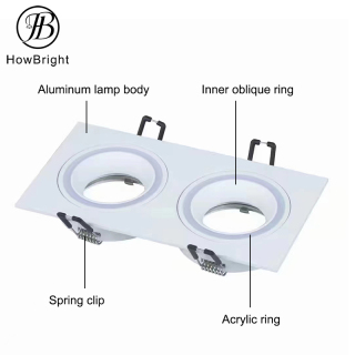 GU10/MR16 recessed down light fixture with acrylic deco ring