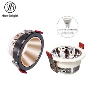 Frameless GU10 recessed down light with different color reflector