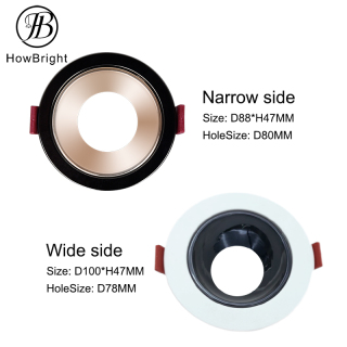 Frameless GU10 recessed down light with different color reflector