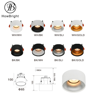 Recessed Down light GU10 Aluminum Fixtures Surface Decorative