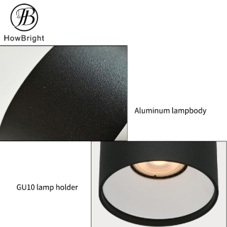 GU10 Surface Down Light Fixture Aluminum White Black Gold Color