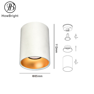 GU10 Surface Down Light Fixture Aluminum White Black Gold Color