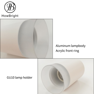 Aluminum GU10 Down Light Fixtures Acrylic Deco Ring Recessed