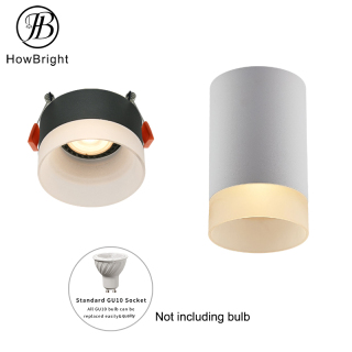 Aluminum GU10 Down Light Fixtures Acrylic Deco Ring Recessed