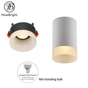 Aluminum GU10 Down Light Fixtures Acrylic Deco Ring Recessed