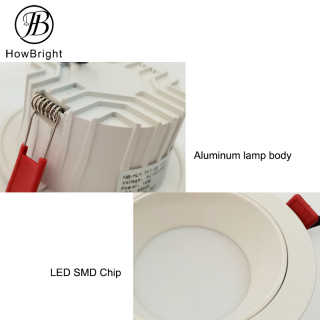 IP20 recessed down light 10W SMD LED with diffuser
