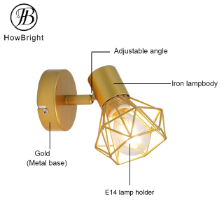 Diamond Shape E14 Home Decorative Light Wall Lamp