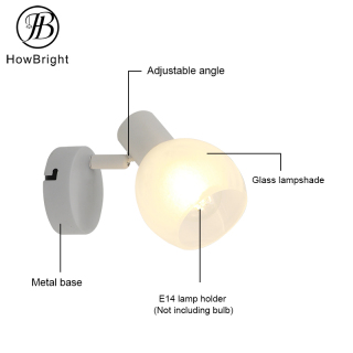 E14 Home Decoration Lighting Glass Wall Lamp