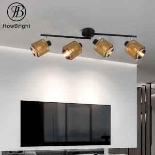 glass E14 spotlight indoor 1/2/3/4 heads housing fixture pendant light decorative home black white shop hotel ceiling lamp