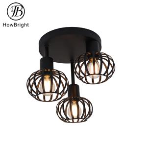 Metal lantern lamp shade with E14 bulb spot light for interior