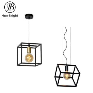 decorative Pendant Light, metal E14 E27 bulb Pendant lamp in Black Adjustable Length