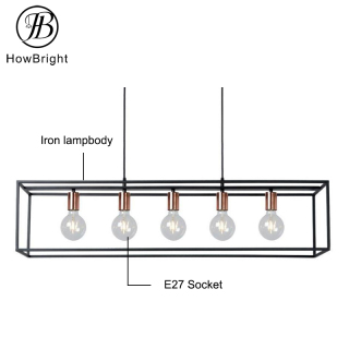 decorative Pendant Light, metal E14 E27 bulb Pendant lamp in Black Adjustable Length