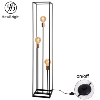 Metal 3-Light Freestanding floor Lamp in black color