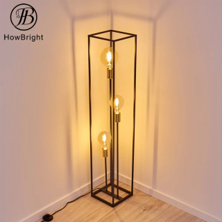 Metal 3-Light Freestanding floor Lamp in black color