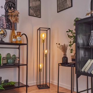 Metal 3-Light Freestanding floor Lamp in black color