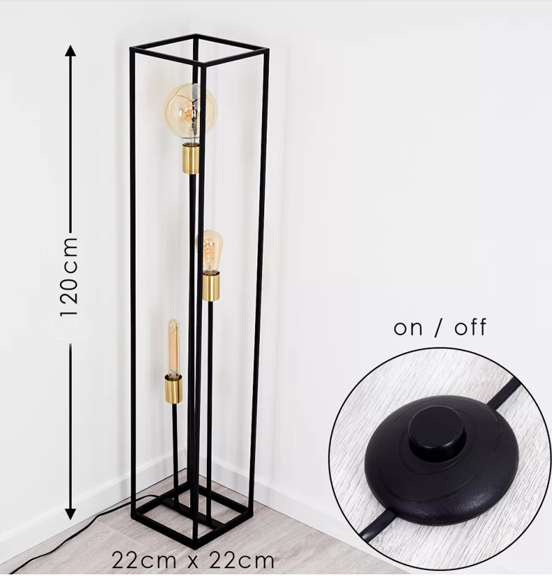 Metal Floor Lamp in black color