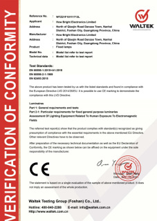 Glass Spotlight CE certificate
