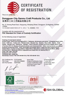 Wood Spotlight FSC certificate