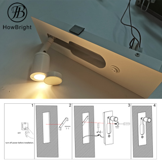 Reading Lamp Wall Lamp Gold White Black Rotating Led Wall Light With window