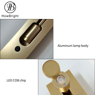 Reading Lamp Wall Lamp Gold White Black Rotating Led Wall Light With window