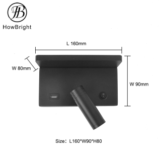 3W aluminum down lighting bedroom led reading light