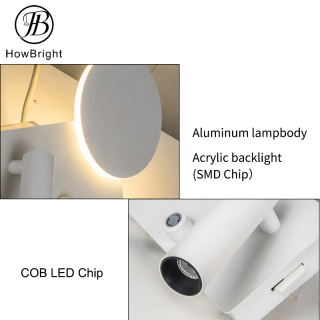 LED dimmable wall light Acrylic backlight wall lamp