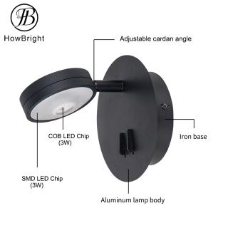 Round aluminium Decoration Indoor Modern wall lamp