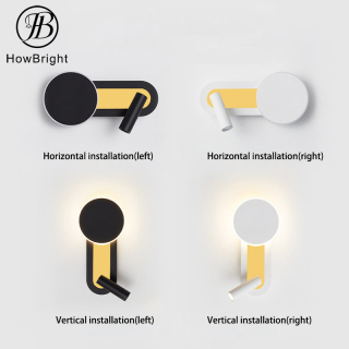 Lámpara de pared decorativa con lámina de oro Lámpara de lectura universal