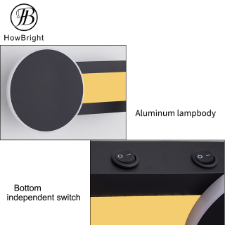 Lámpara de pared decorativa con lámina de oro Lámpara de lectura universal