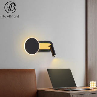 Lámpara de pared decorativa con lámina de oro Lámpara de lectura universal