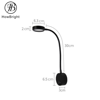 Gooseneck Spotlight Hotel Bedside LED Reading Wall Lamp