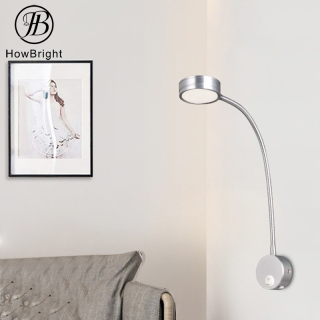 Gooseneck Spotlight Hotel Bedside LED Reading Wall Lamp