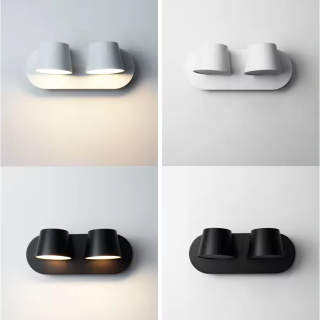 Apliques de pared para interior, mesita de noche, montaje en pared ajustable, 1/2/3 cabezales