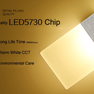 Aluminium Acrylic Silver Warm White Indoor Led Wall Light