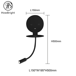 LED Gooseneck Reading Light Up Down Wall Lamp With USB