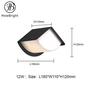 Ip54 Stair Door 12W Black Indoor Outdoor Wall Lamp