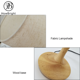 modern home decor wood base table lamp fabric lampshade bedroom