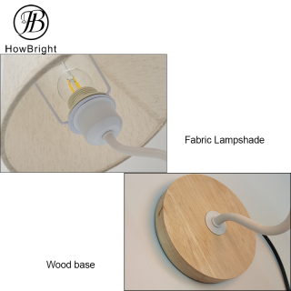 Nordic Fabric Metal Table Lamp for Living Room Bedroom