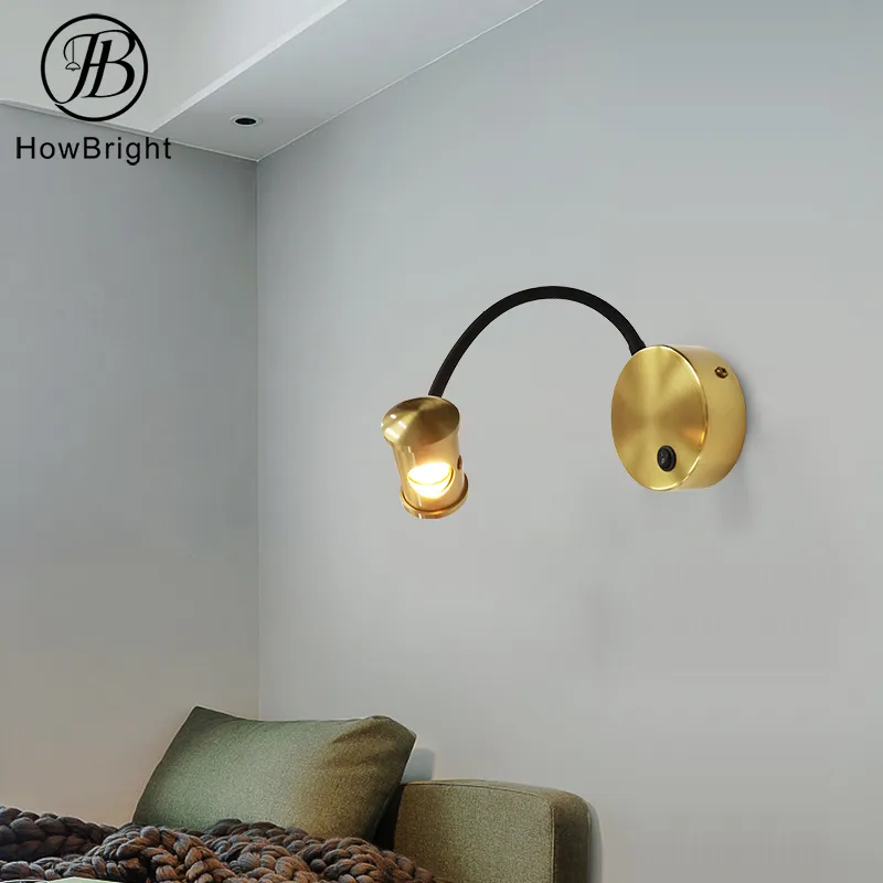 3W LED wall mount light hotel headboard flexible gooseneck Shabbat wall lamps