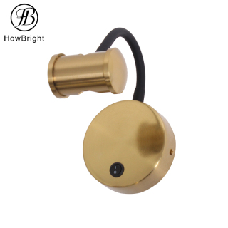 Luminária de parede LED 3W para cabeceira de hotel, flexível, pescoço de ganso, luminária de parede Shabat