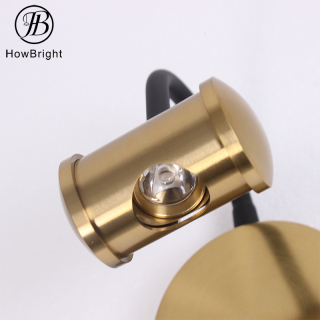 Luminária de parede LED 3W para cabeceira de hotel, flexível, pescoço de ganso, luminária de parede Shabat