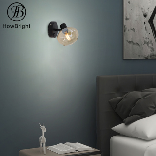 Round Corrugated Lamp Shade Gold Modern Glass Ceiling Lamp