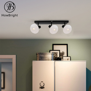 Round Corrugated Lamp Shade Gold Modern Glass Ceiling Lamp