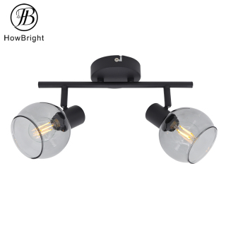 Retro loft smoky glass pendant light creative personality restaurant bar table industrial adjustable led chandelier